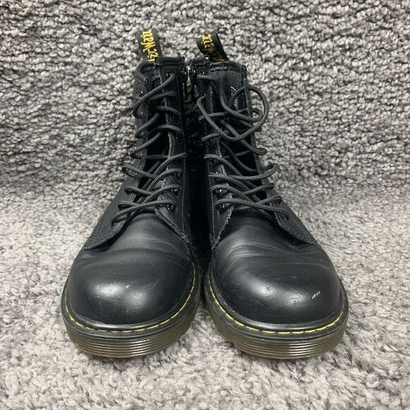 Dr Martens Delaney Black Leather Combat Boots Side Zip Womens Size 5 - Picture 6 of 8